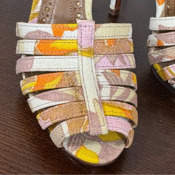 Tory Burch Muted Floral ankle strap strapoy 5”Heels size 7 Never worn - Picture 9 of 16